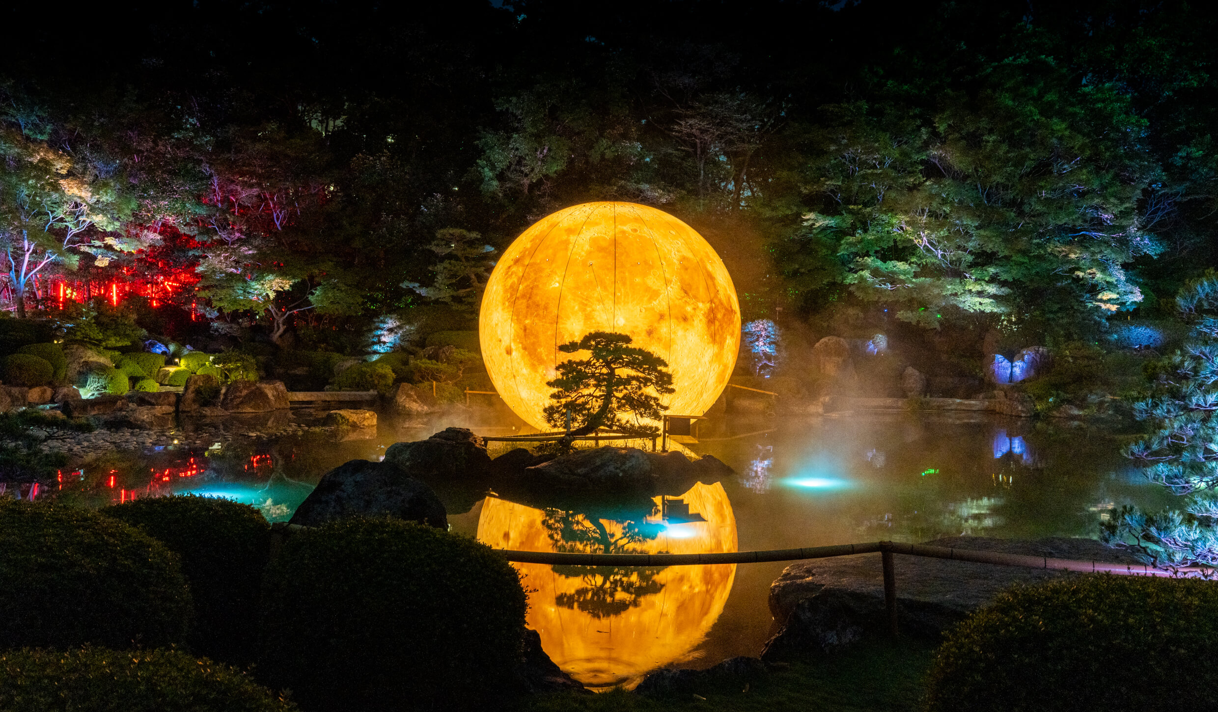 和の空間×デジタルのアートイベント！西鉄グリーン土木が主催する「大濠公園 日本庭園 宙(SORA)」